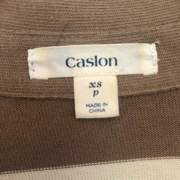 Caslon Tan and Cream Striped Cotton Blazer - Picture 3 of 3